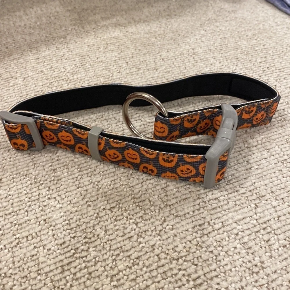 NEW FUZZ YARD HALLOWEEN PUMPKIN JACK O LANTERN LARGE DOG COLLAR